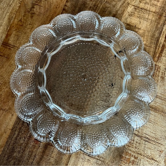 Devilled Egg, Platter, 11” Clear Glass, Serving, Dish. - Picture 5 of 8